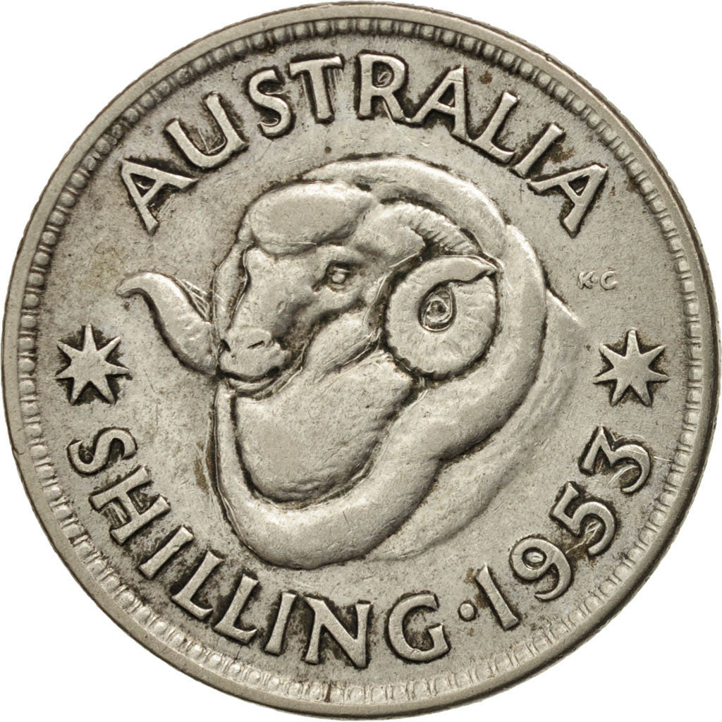Coin, Australia, Elizabeth II, Shilling, 1953, Melbourne, VF(30-35), Silver