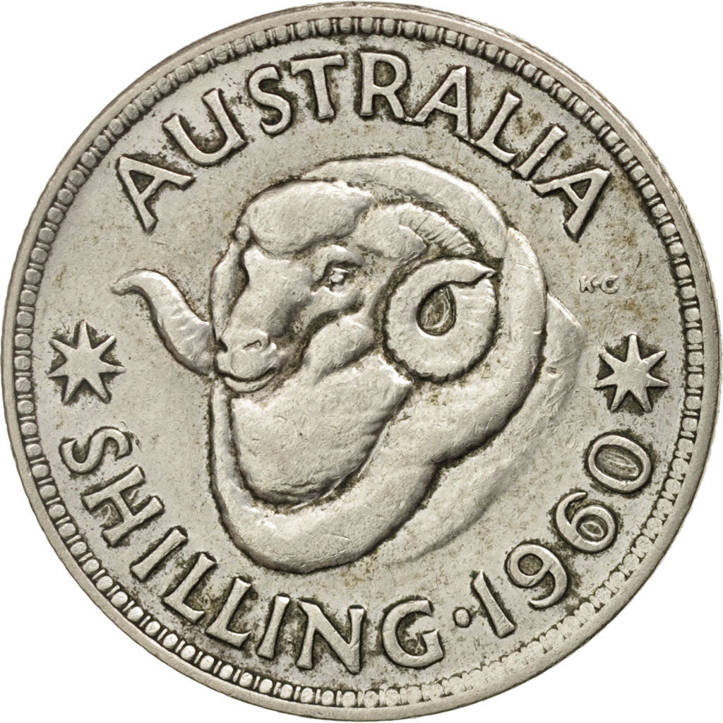 Australia, Elizabeth II, Shilling, 1960, Melbourne, EF(40-45), Silver, KM:59