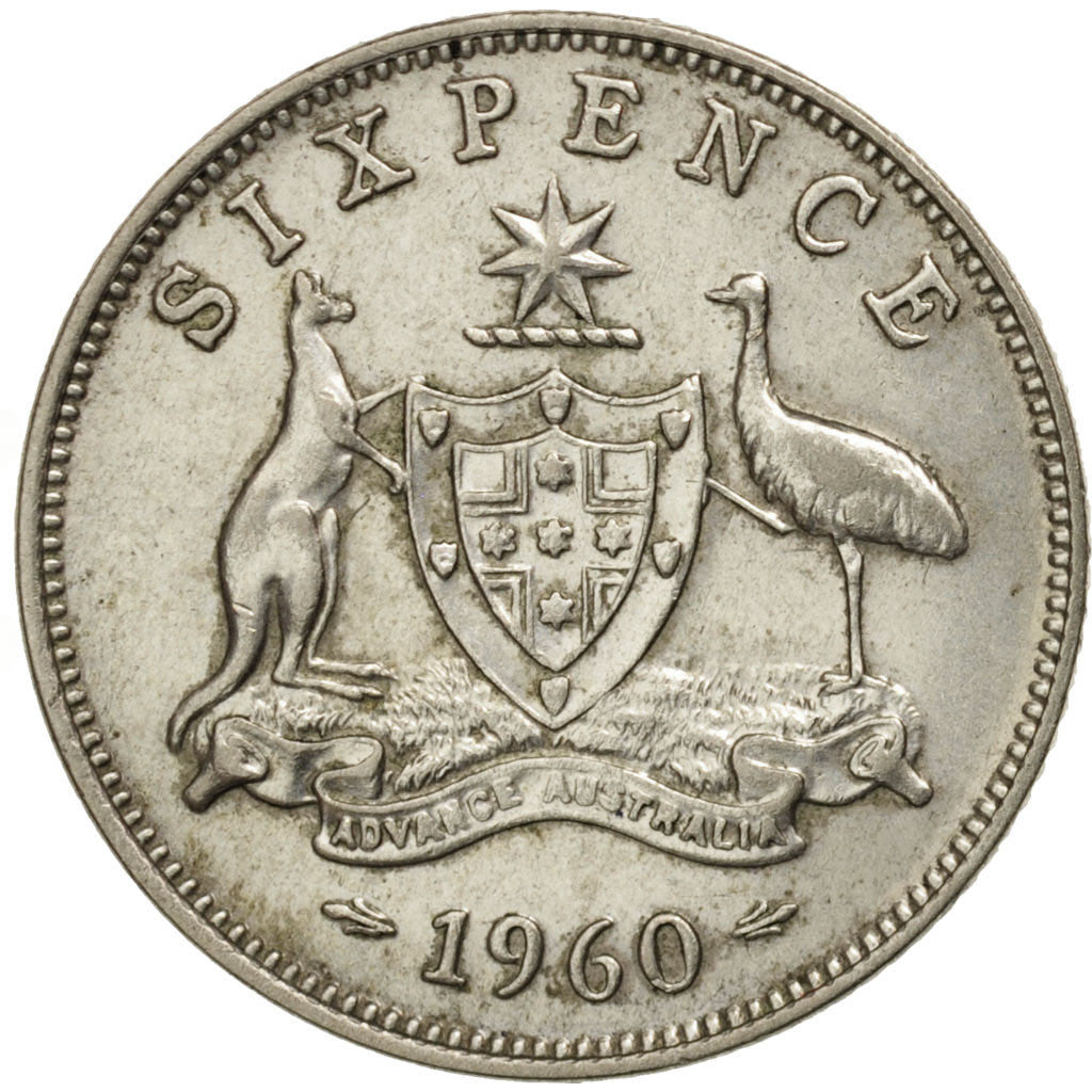 Moneta, Australia, Elizabeth II, Sixpence, 1960, Melbourne, BB, Argento, KM:58