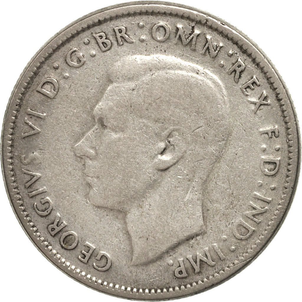 Australia, George VI, Florin, 1947, Melbourne, VF(30-35), Silver, KM:40a