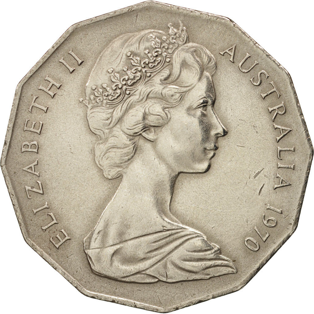 Australia, Elizabeth II, 50 Cents, 1970, AU(55-58), Copper-nickel, KM:69