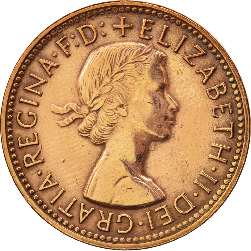 Australia, Elizabeth II, 1/2 Penny, 1960, AU(50-53), Bronze, KM:61
