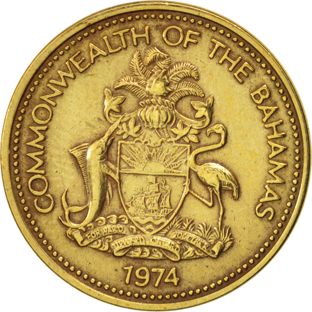 Monnaie, Bahamas, Elizabeth II, Cent, 1974, Franklin Mint, TTB+, Laiton, KM:59