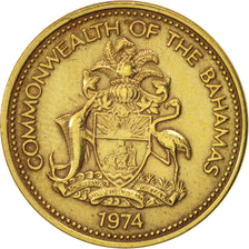 Monnaie, Bahamas, Elizabeth II, Cent, 1974, Franklin Mint, TTB+, Laiton, KM:59