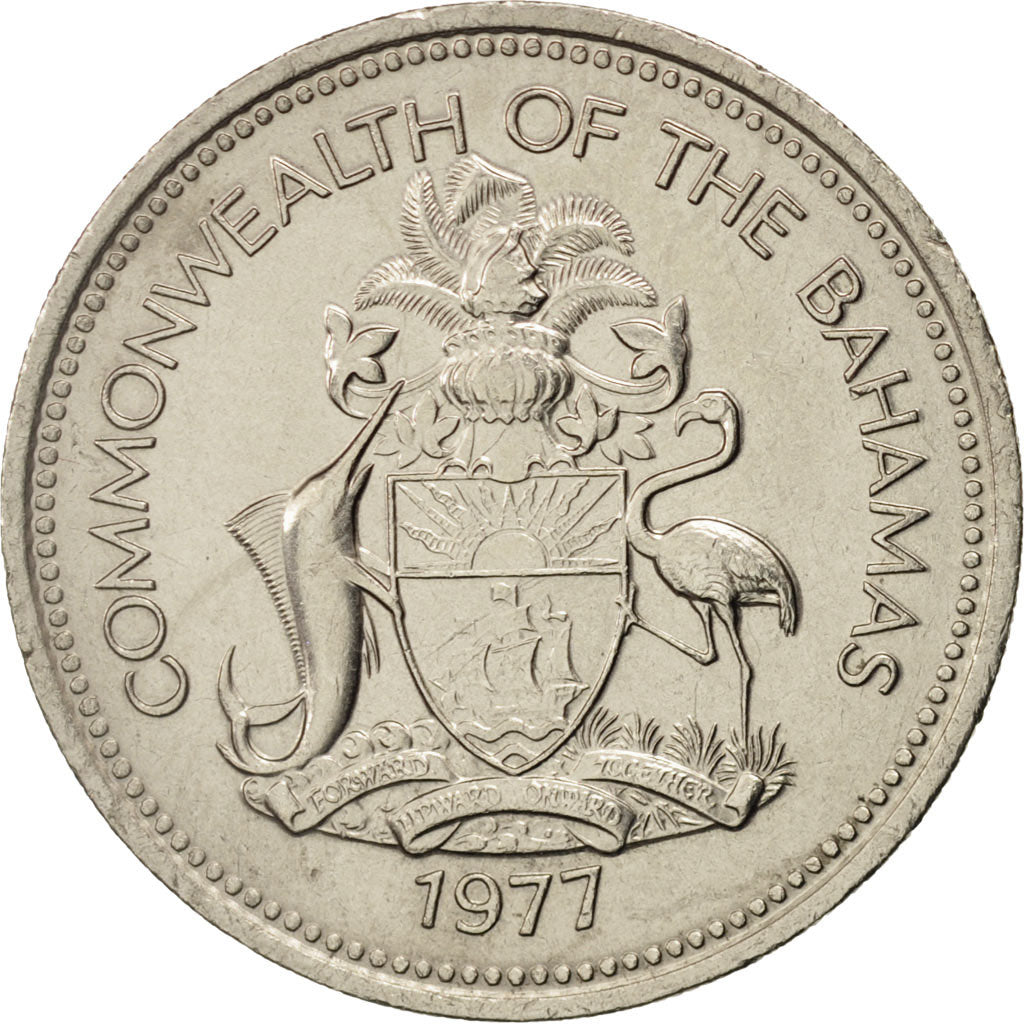 Bahamas, Elizabeth II, 25 Cents, 1977, Franklin Mint, SUP, Nickel, KM:63.1