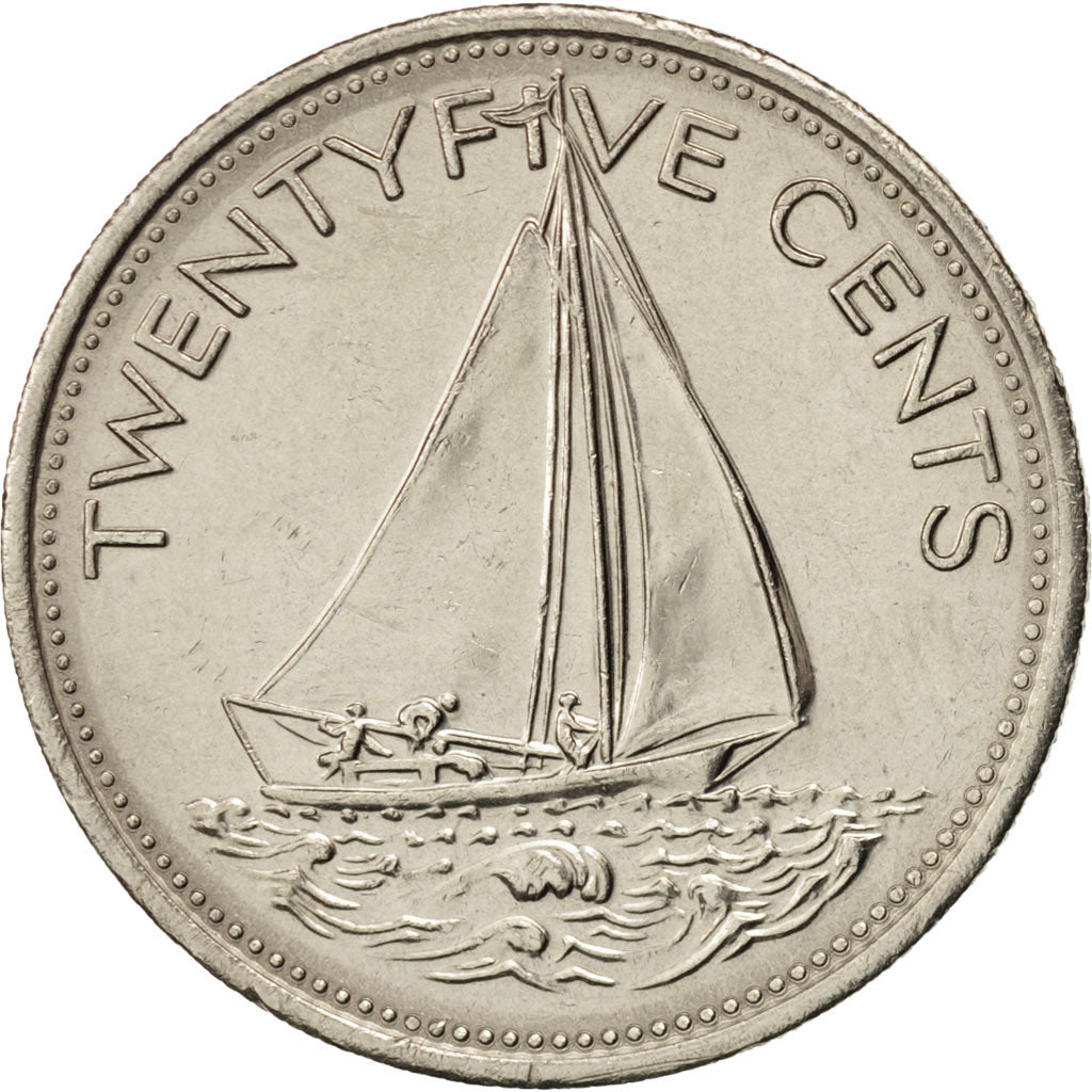 Bahamas, Elizabeth II, 25 Cents, 1977, Franklin Mint, SUP, Nickel, KM:63.1