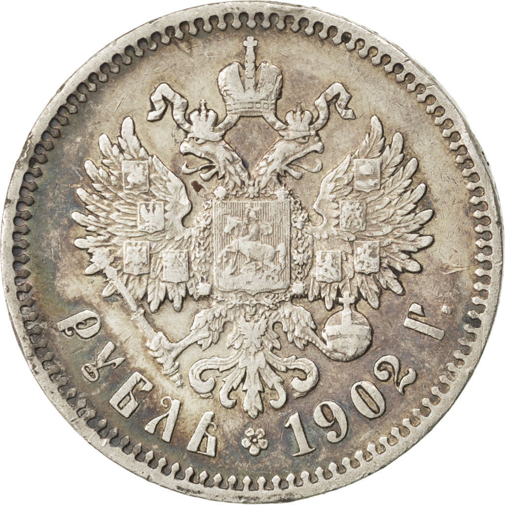 RUSSIA, Rouble, 1902, St. Petersburg, KM #59.3, EF(40-45), Silver, 19.85