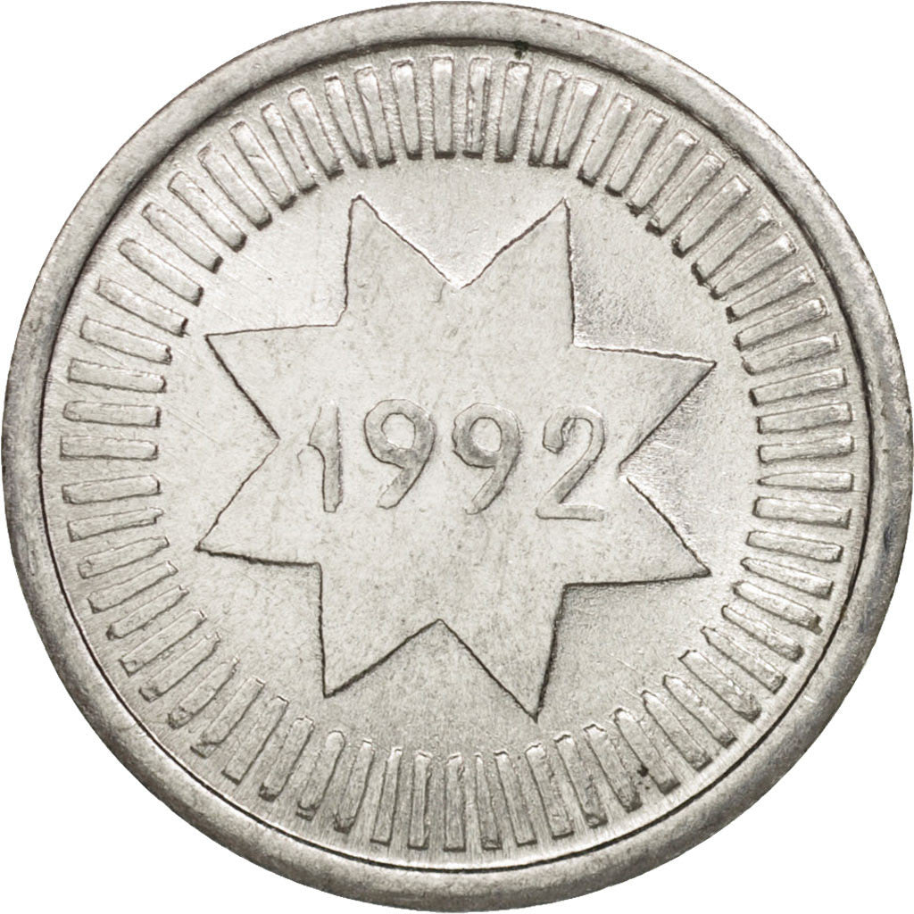 Azerbaijan, 10 Qapik, 1992, AU(55-58), Aluminum, KM:2