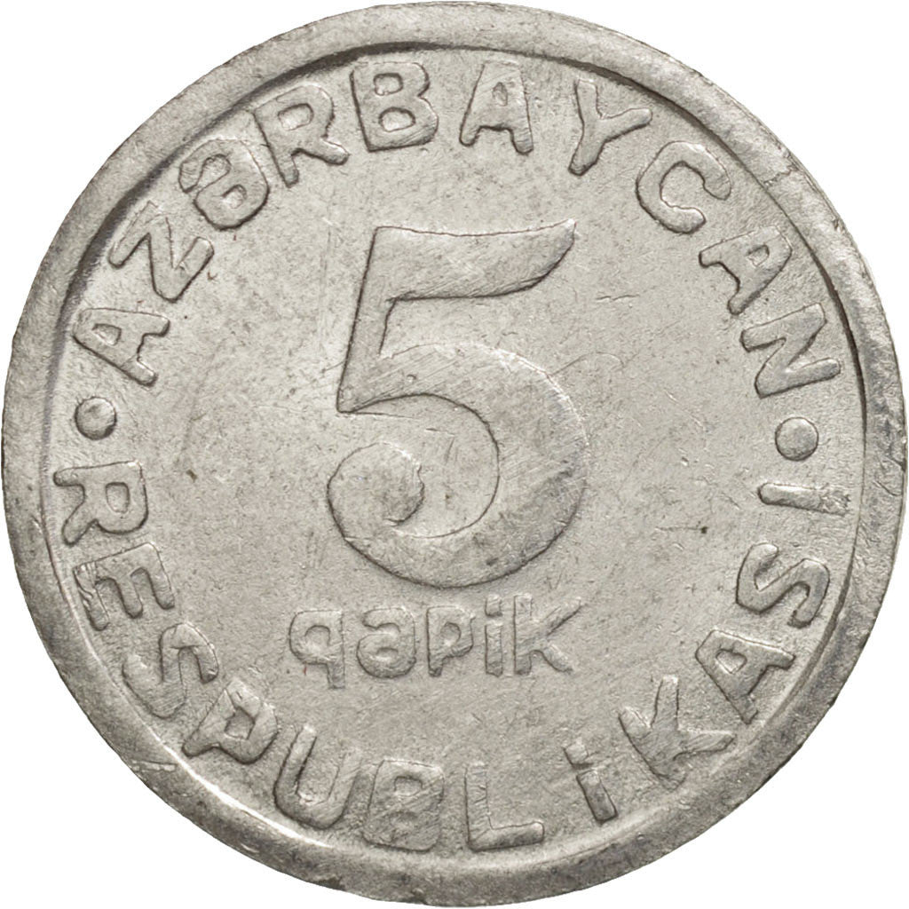 Azerbaijan, 5 Qapik, 1993, AU(55-58), Aluminum, KM:1a