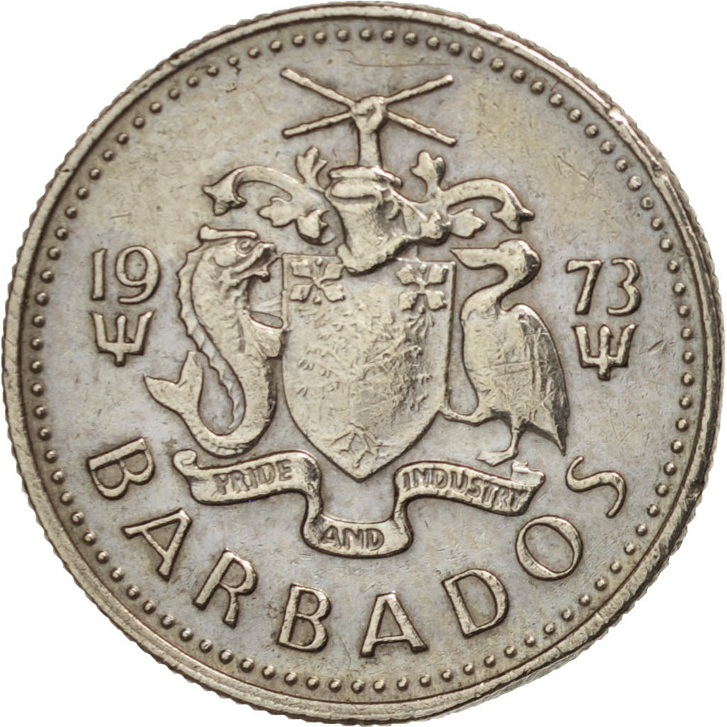 Moneta, Barbados, 10 Cents, 1973, Franklin Mint, BB+, Rame-nichel, KM:12