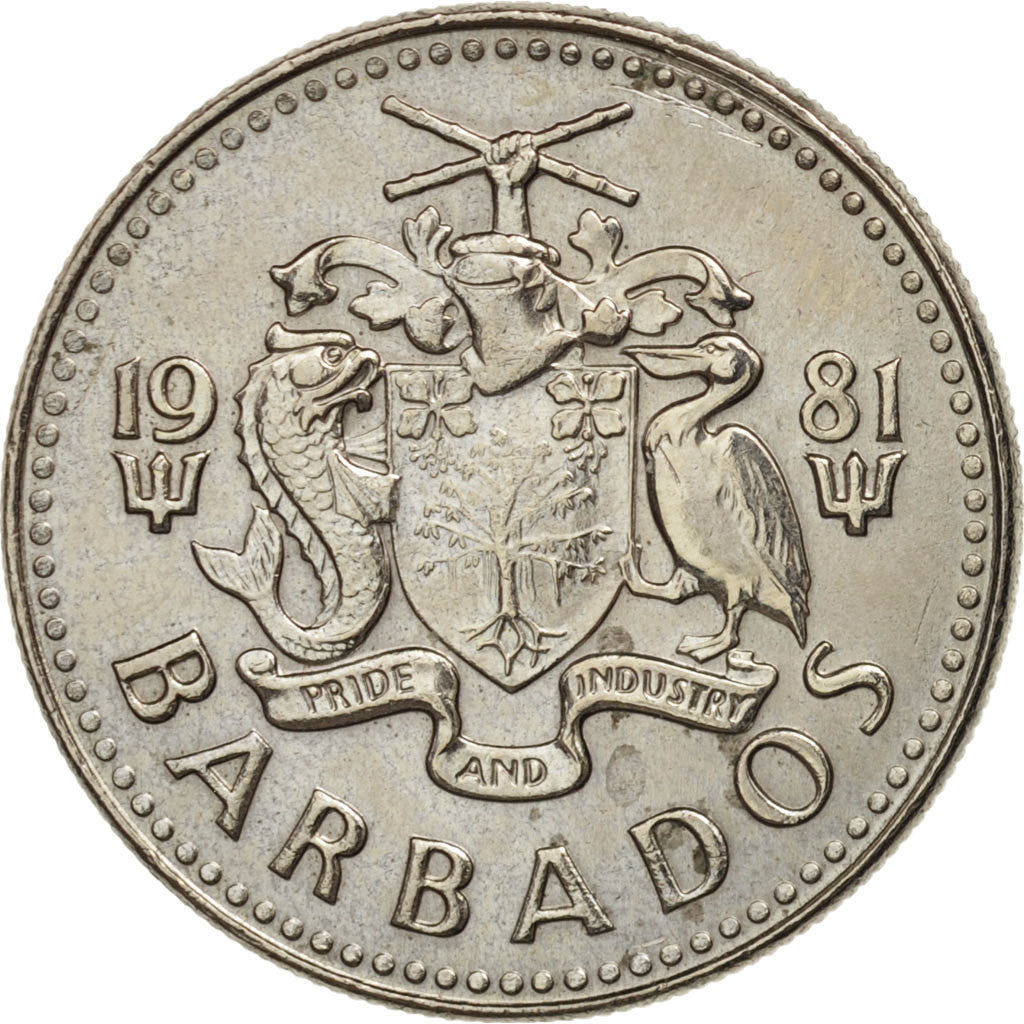 Coin, Barbados, 25 Cents, 1981, Franklin Mint, AU(55-58), Copper-nickel, KM:13
