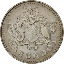 Barbados, 10 Cents, 1987, Franklin Mint, BB+, Rame-nichel, KM:12