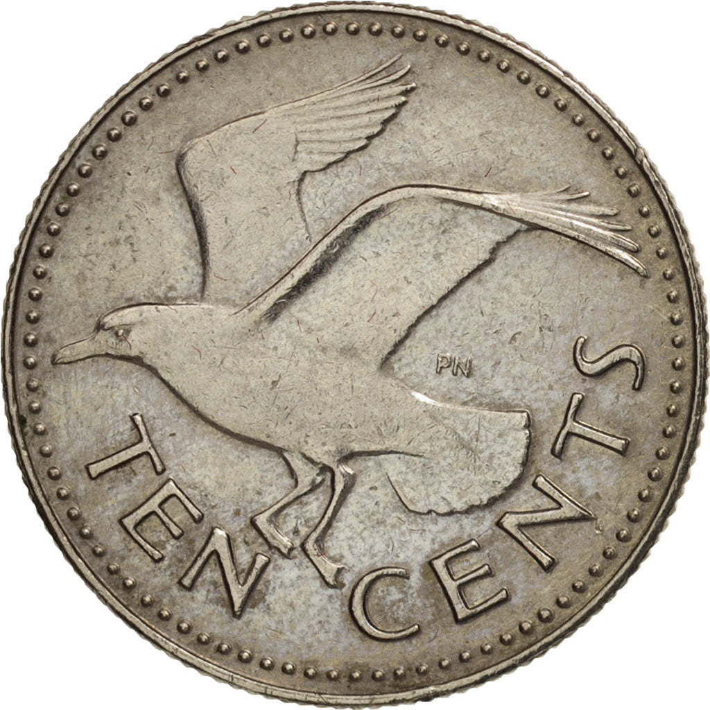 Barbados, 10 Cents, 1987, Franklin Mint, AU(50-53), Copper-nickel, KM:12