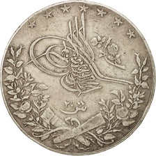 Munten, Egypte, Muhammad V, 20 Qirsh, 1910, Misr, ZF, Zilver, KM:310