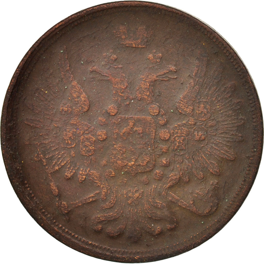 Russia, 3 Kopeks, 1858, Warsaw, VF(20-25), Copper, KM:151.1