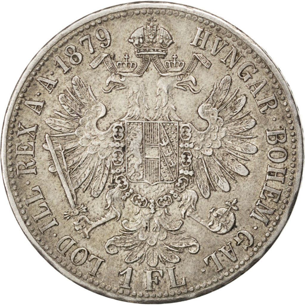 AUSTRIA, Florin, 1879, KM #2222, AU(55-58), Silver, 29.2, 12.30