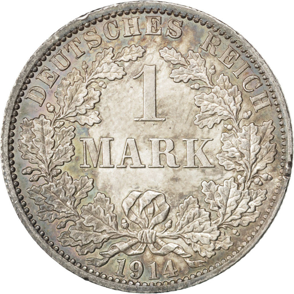 Coin, GERMANY - EMPIRE, Wilhelm II, Mark, 1914, Berlin, AU(55-58), Silver, KM:14