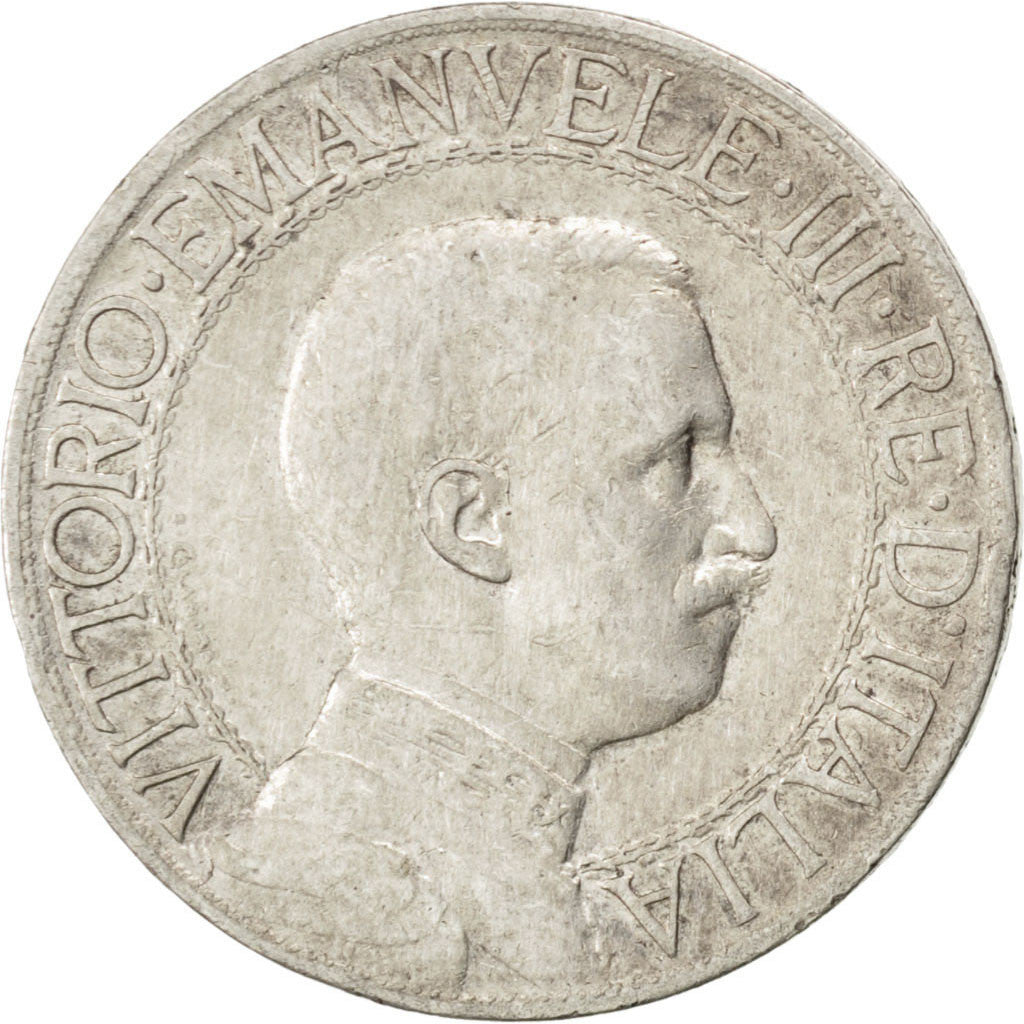 ITALY, Lira, 1913, Rome, KM #45, VF(30-35), Silver, 4.95