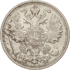 Moneda, Rusia, Nicholas II, 15 Kopeks, 1912, EBC, Plata, KM:21a.2
