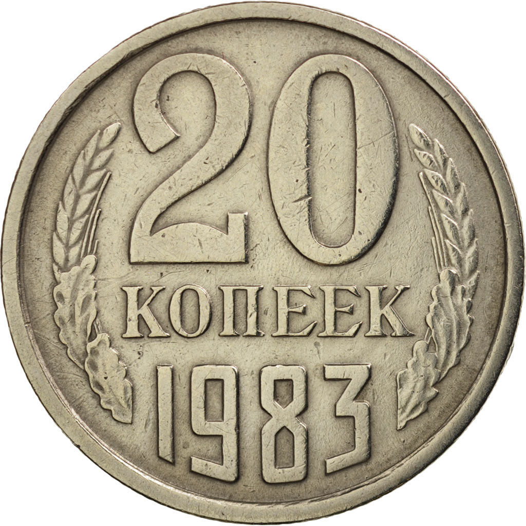 Coin, Russia, 20 Kopeks, 1983, AU(50-53), Copper-Nickel-Zinc, KM:132