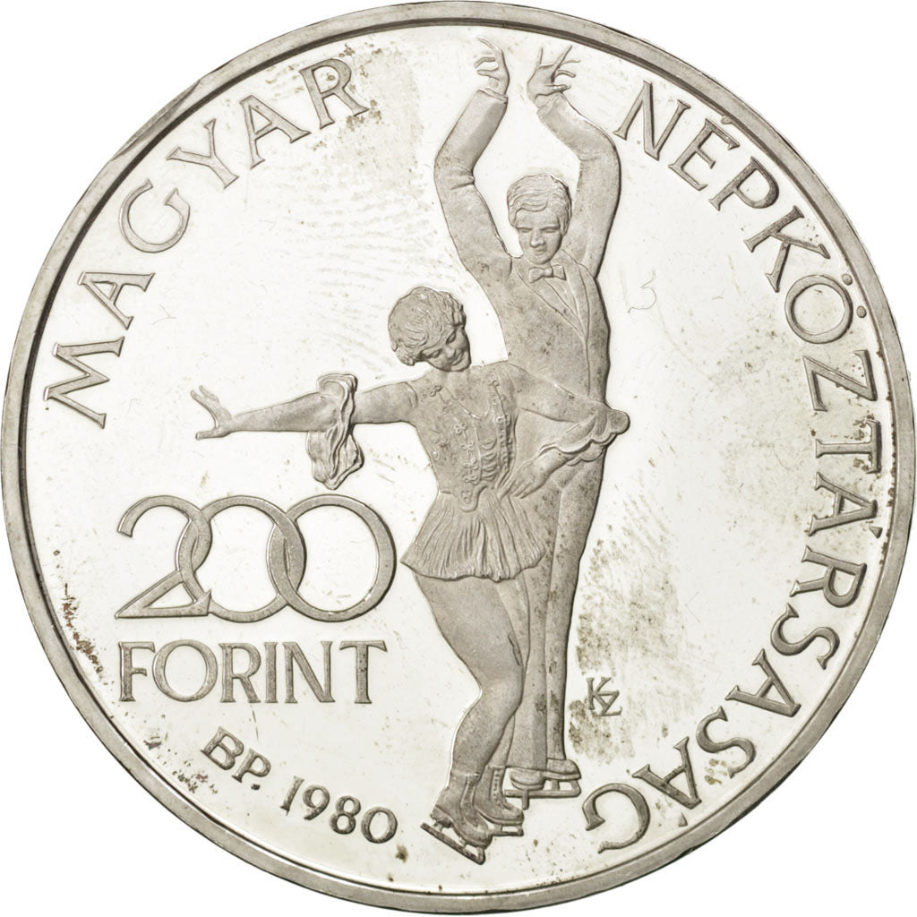 Hungary, 200 Forint, 1980, KM #618, MS(65-70), Silver, 16.14