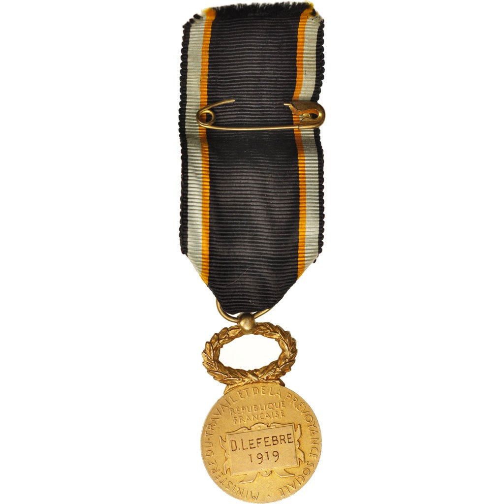 France, Société de secours mutuels, Medal, 1919, Very Good Quality, Vermeil