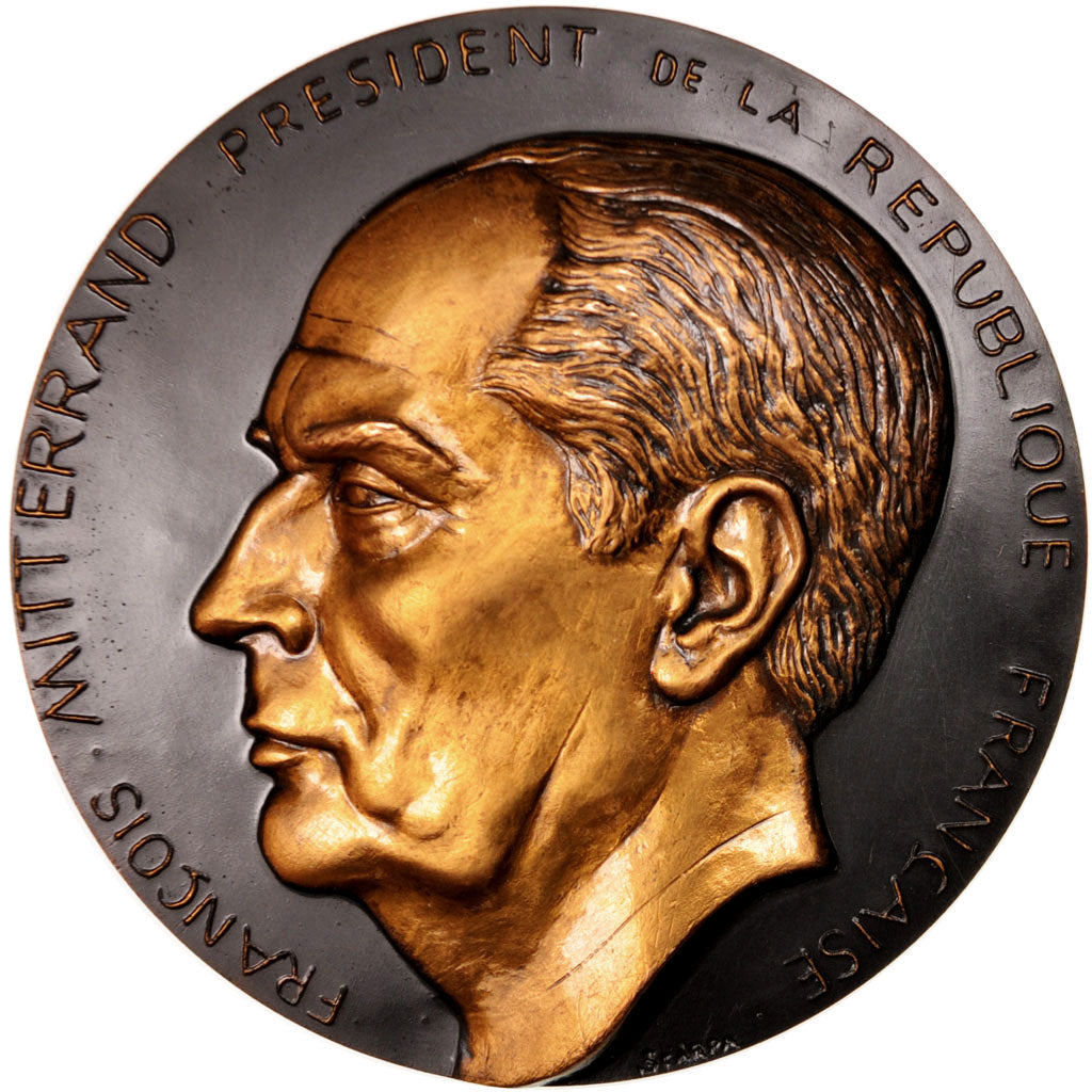 Francia, Medal, François Mitterrand, History, 1989, Scarpa, SPL-, Bronzo