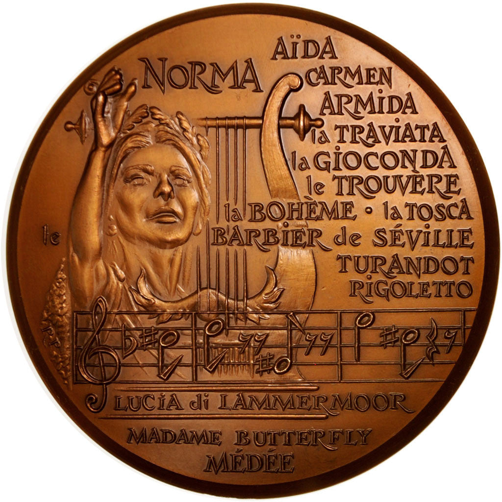 Francia, Medal, Maria Callas, Arts & Culture, 1984, Pépin, SPL-, Bronzo
