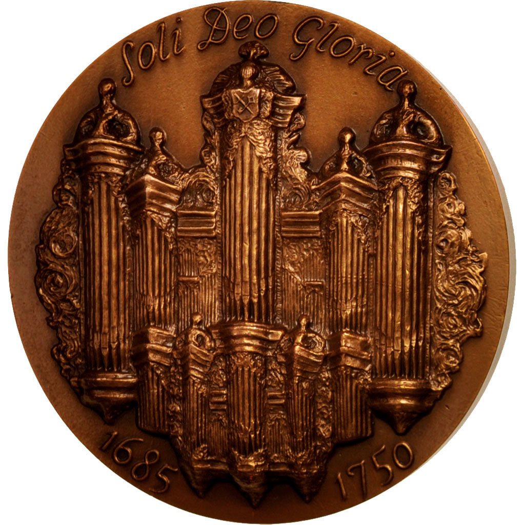 France, Medal, Johan Sabastian Bach, History, 1986, AU(55-58), Bronze, 73