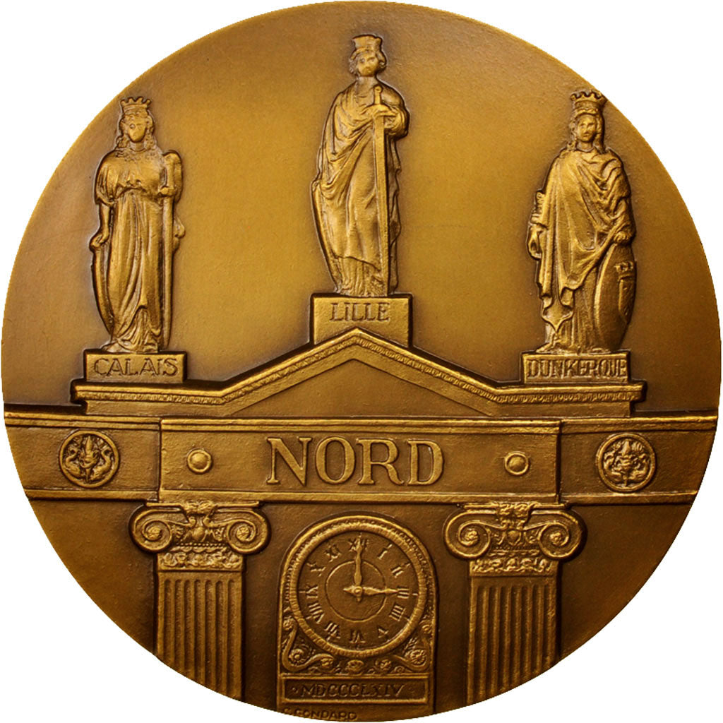 France, Medal, Gare de Paris-Nord, 1988, C. Gondard, AU(55-58), Bronze