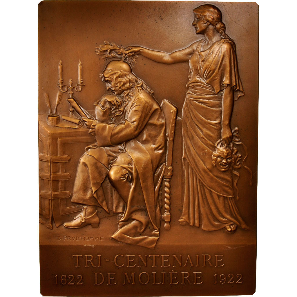 Francia, Medal, Tri-Centenaire de Molière, Arts & Culture, 1987, Prud'homme.G