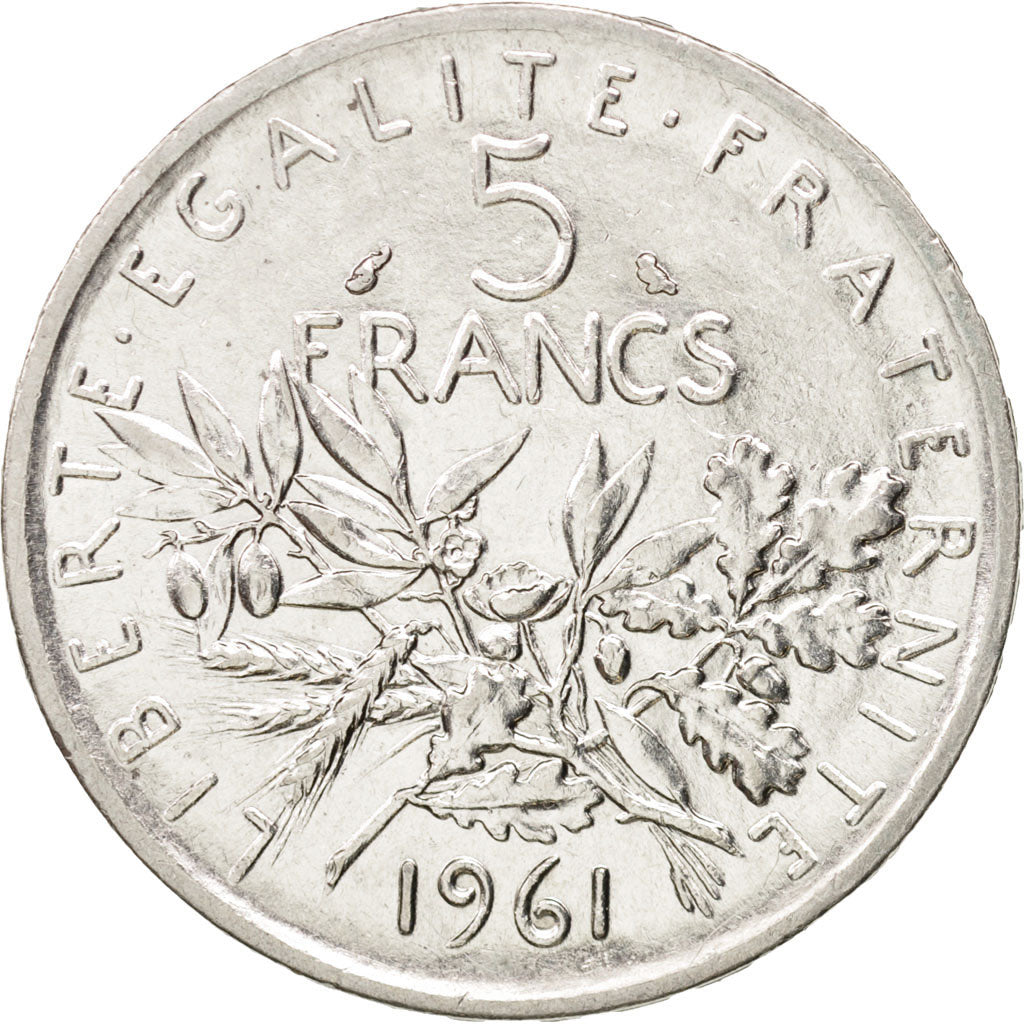 France, Semeuse, 5 Francs, 1961, AU(50-53), Silver, KM:926, Gadoury:770