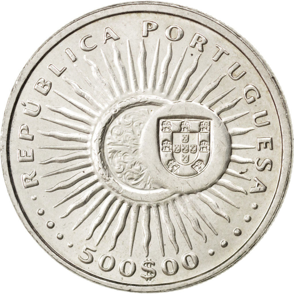 PORTUGAL, 500 Escudos, 1997, KM #701, MS(60-62), Silver, 13.95