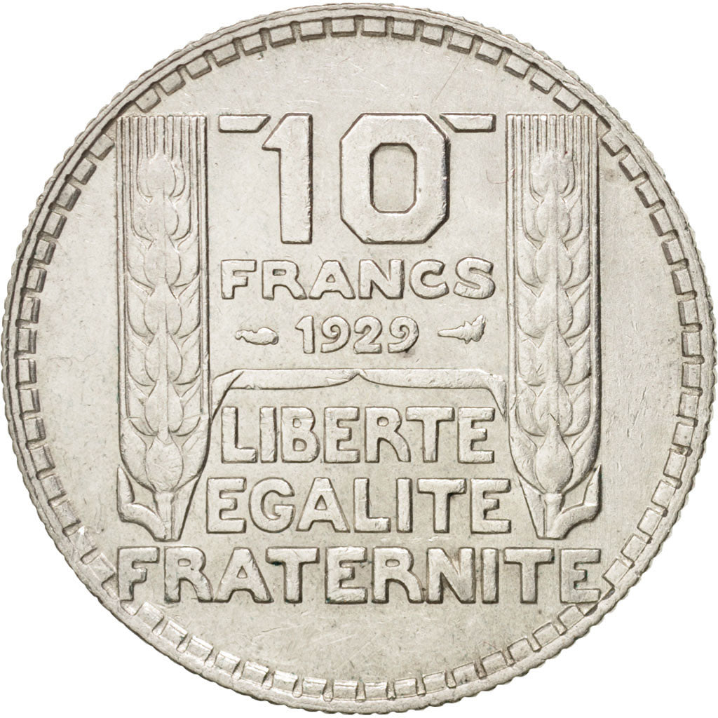 Moneda, Francia, Turin, 10 Francs, 1929, Paris, MBC+, Plata, KM:878, Gadoury:801