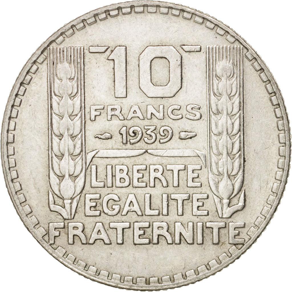 France, Turin, 10 Francs, 1939, Paris, EF(40-45), Silver, KM:878, Gadoury:801