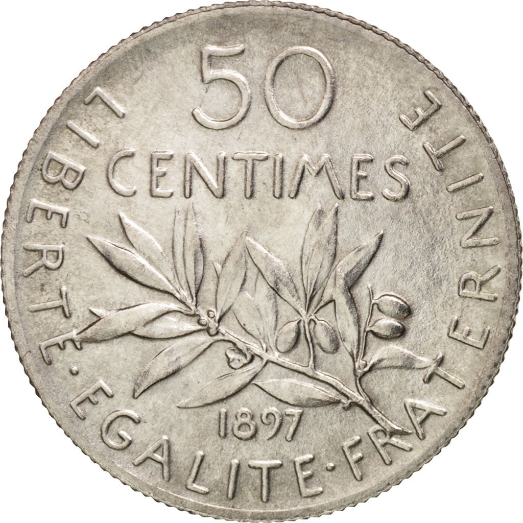 Coin, France, Semeuse, 50 Centimes, 1897, Paris, MS(63), Silver, KM:854