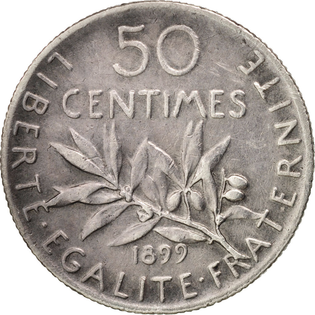 Coin, France, Semeuse, 50 Centimes, 1899, Paris, EF(40-45), Silver, KM:854