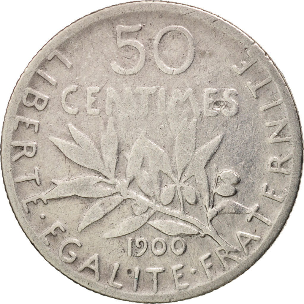 France, Semeuse, 50 Centimes, 1900, Paris, VF(30-35), Silver, KM:854