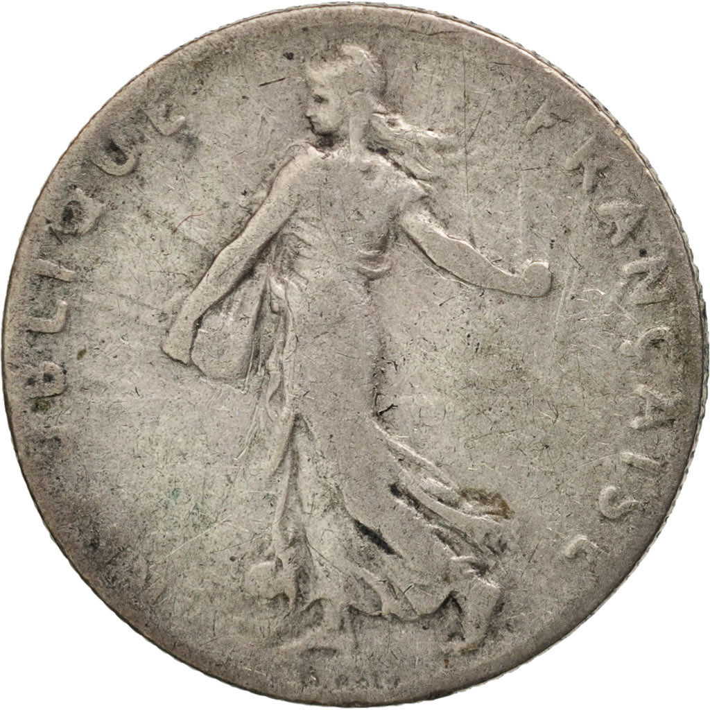 France, Semeuse, 50 Centimes, 1908, Paris, VF(30-35), Silver, KM:854