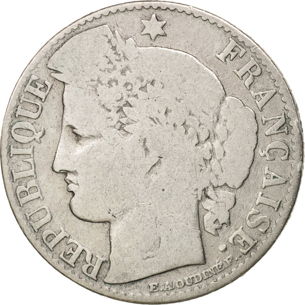 France, Cérès, 50 Centimes, 1881, Paris, F(12-15), Silver, KM:834.1