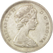 CANADA, Dollar, 1965, Royal Canadian Mint, KM #64.1, AU(55-58), Silver, 36,...