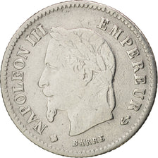 France, Napoleon III, Napoléon III, 20 Centimes, 1867, Strasbourg, VF(30-35)