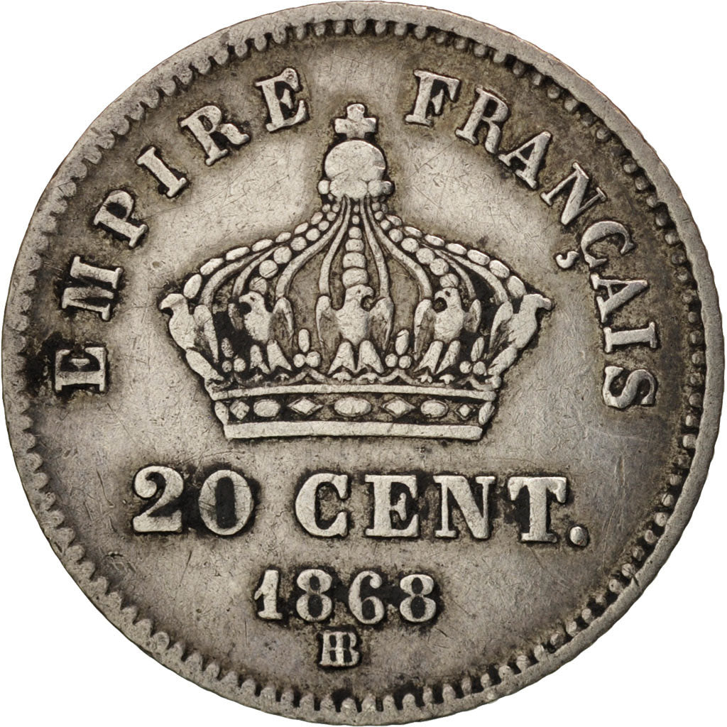 Coin, France, Napoleon III, Napoléon III, 20 Centimes, 1868, Strasbourg