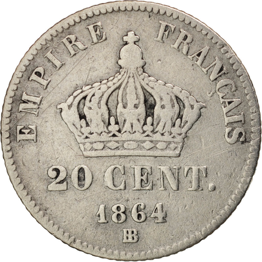 Münze, Frankreich, Napoleon III, Napoléon III, 20 Centimes, 1864, Strasbourg