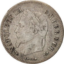 France, Napoleon III, Napoléon III, 20 Centimes, 1866, Bordeaux, VF(30-35)