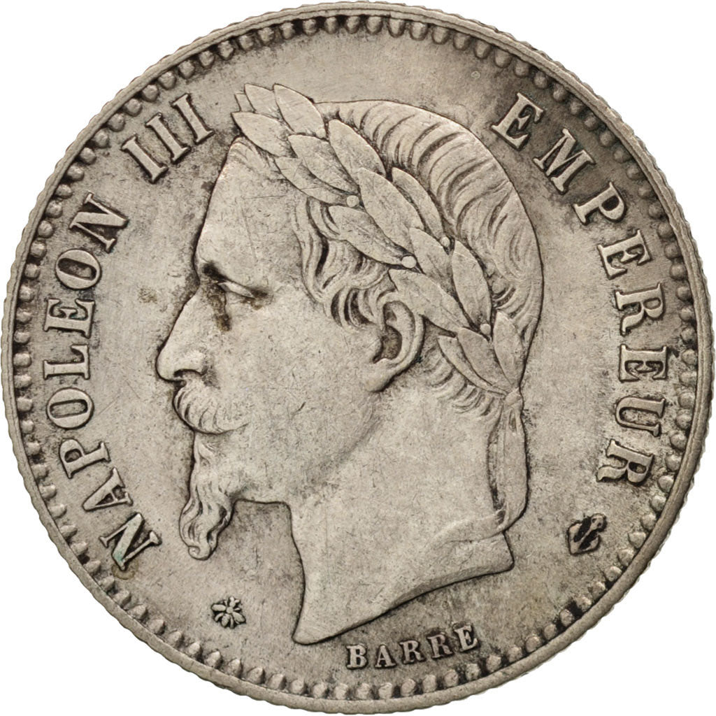 France, Napoleon III, Napoléon III, 50 Centimes, 1865, Paris, EF(40-45)