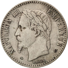 France, Napoleon III, Napoléon III, 50 Centimes, 1865, Paris, EF(40-45)