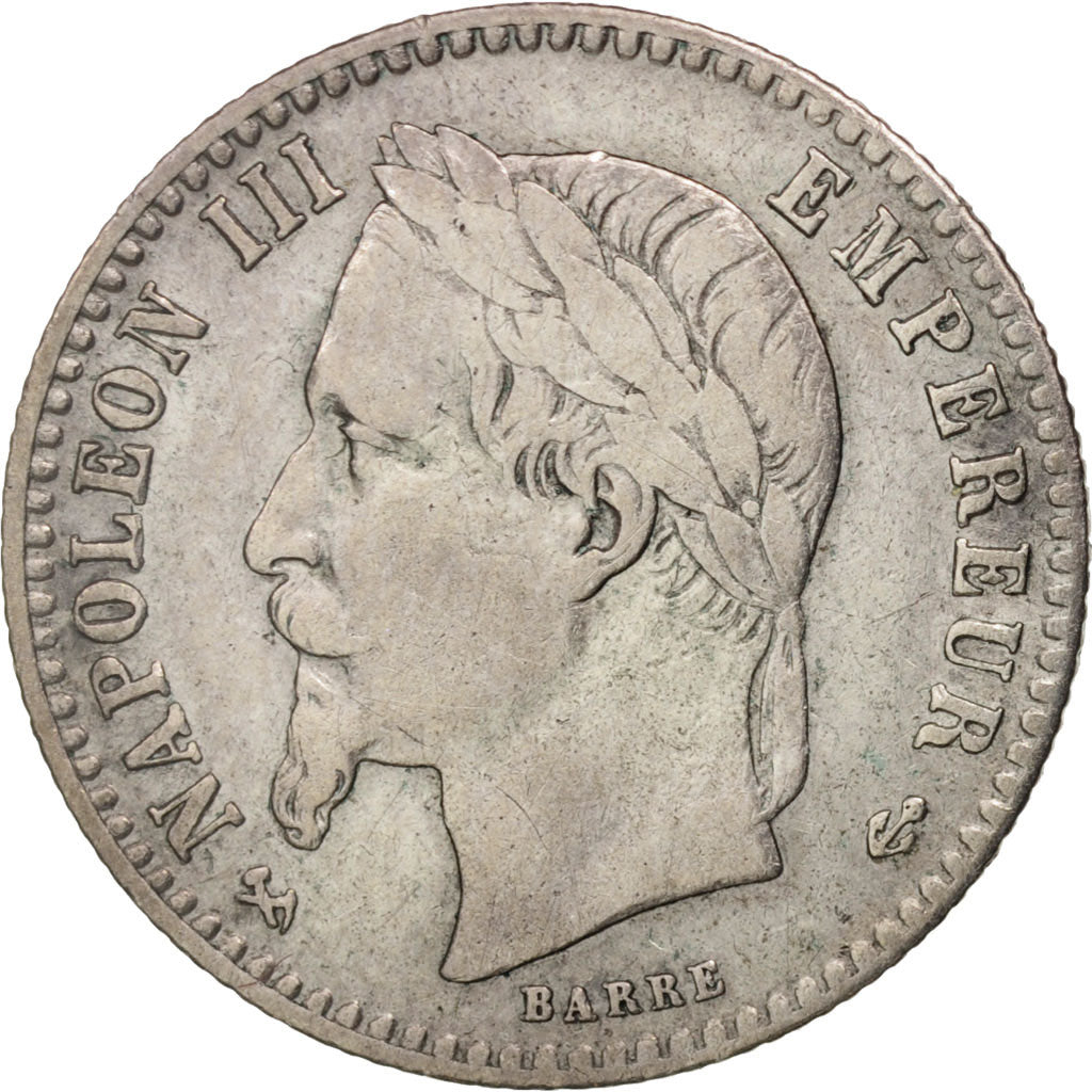 France, Napoleon III, Napoléon III, 50 Centimes, 1865, Bordeaux, VF(30-35)