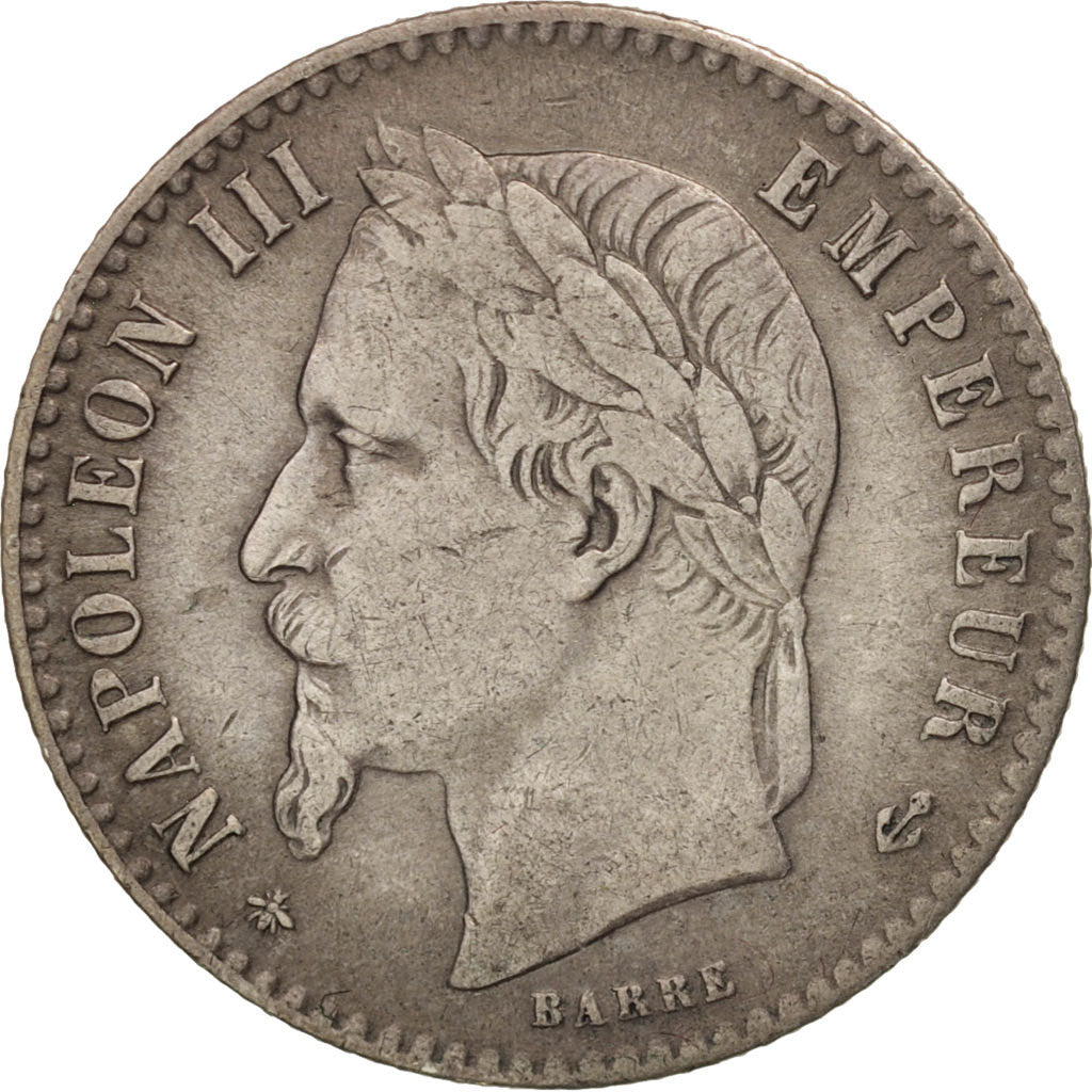 France, Napoleon III, Napoléon III, 50 Centimes, 1866, Paris, VF(30-35)