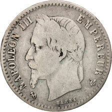 France, Napoleon III, Napoléon III, 50 Centimes, 1867, Bordeaux, VF(20-25)